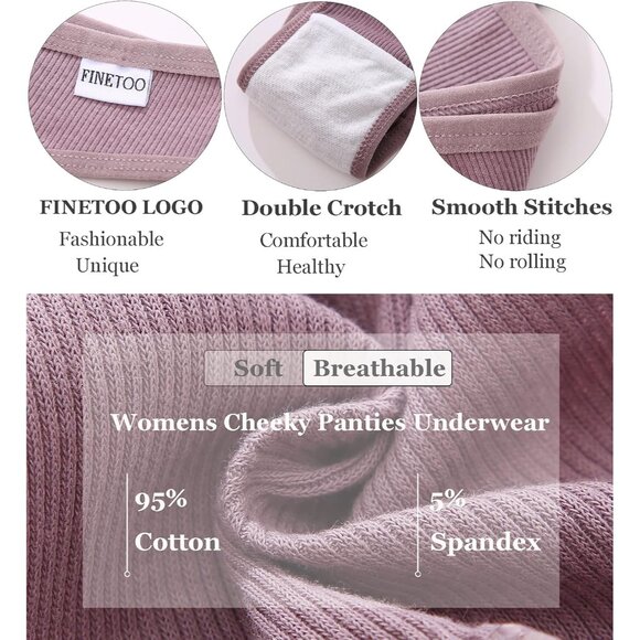 Women's Cotton Bikini Underwear Pack Soft Stretch Low Rise Hipster Stylish - Picture 3 of 6